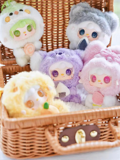 YOOKI Hugging Gourmet Series Blind Box Plush Keychain | Random 2 Pieces | 9 Designs incl. Secret | Scented Mini Plush with Odd-Eye Characters | Approx. 10cm Designer Collectible