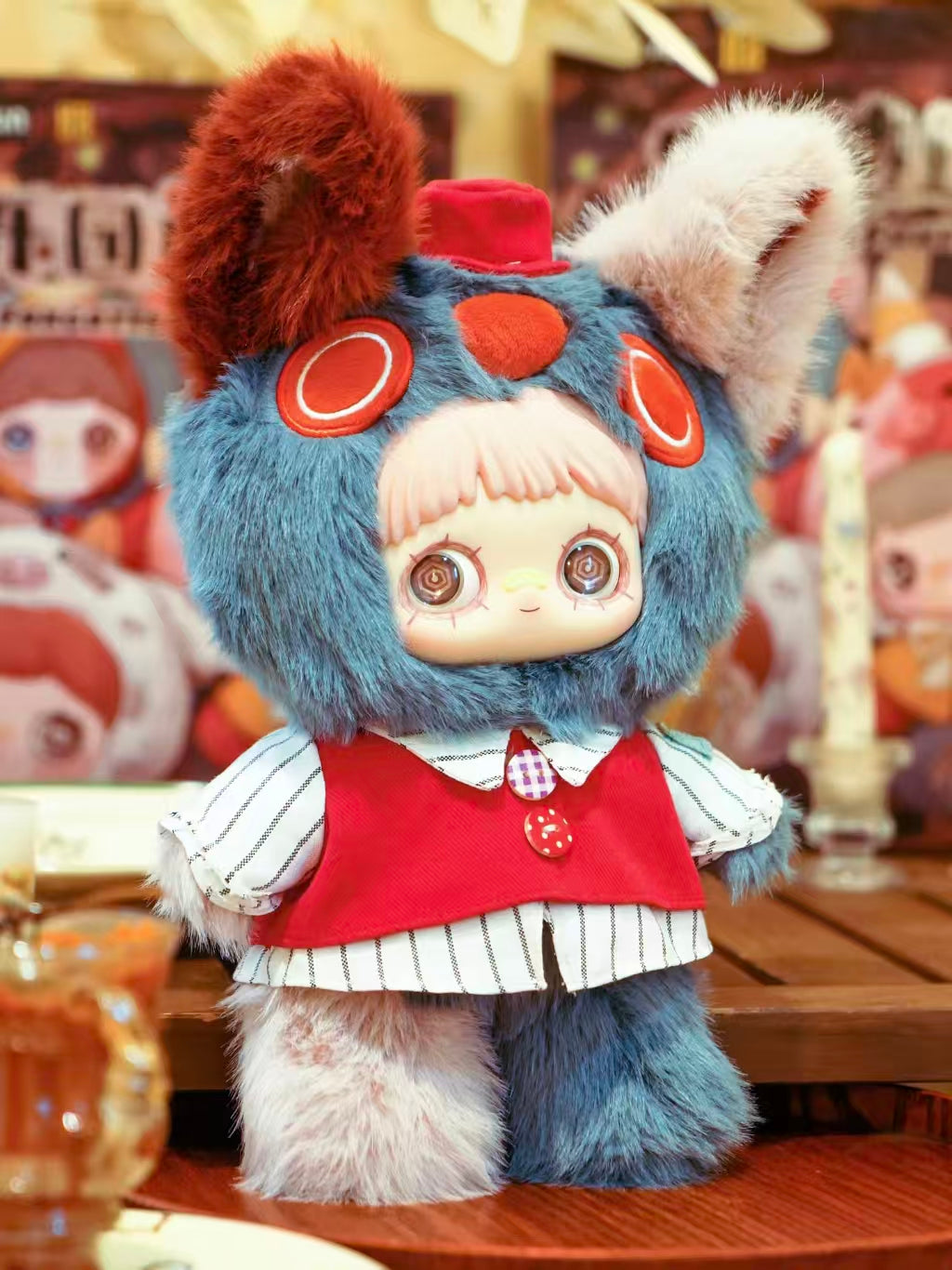 MayMei Paradise Ruins Series Designer Plush Blind Box 33cm – Collectible Plush Doll with Rotating Eyes, Embroidered Ears, 3D Hat, Removable Outfit, Random Blind Box Toy