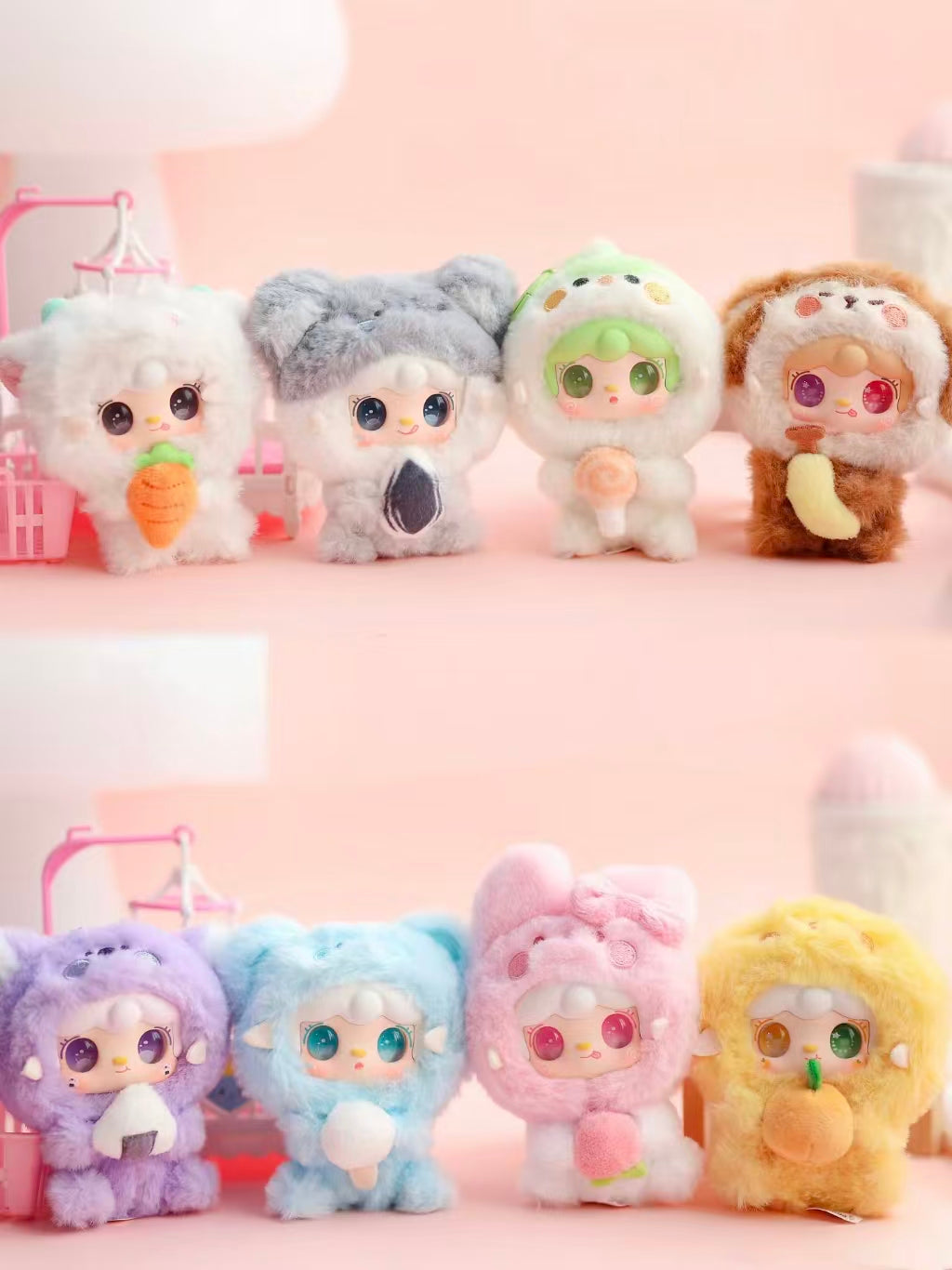 YOOKI Hugging Gourmet Series Blind Box Plush Keychain | Random 2 Pieces | 9 Designs incl. Secret | Scented Mini Plush with Odd-Eye Characters | Approx. 10cm Designer Collectible