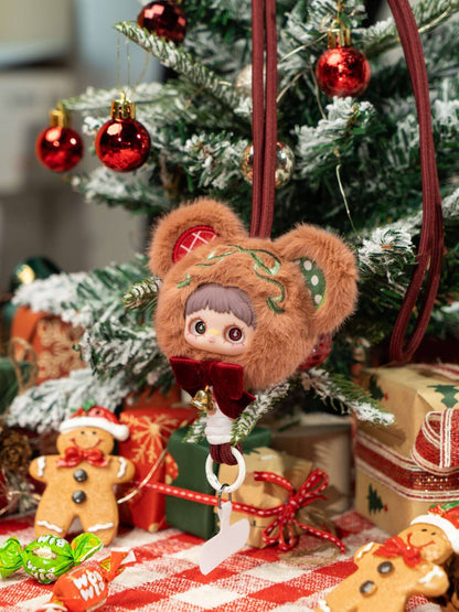 MayMei Lucky Bell Yarn Phone Strap Official Plush Charm with Jingle Bell A Cozy Winter Lucky Mascot for Phone and Bag Accessories Limited Seasonal Gift