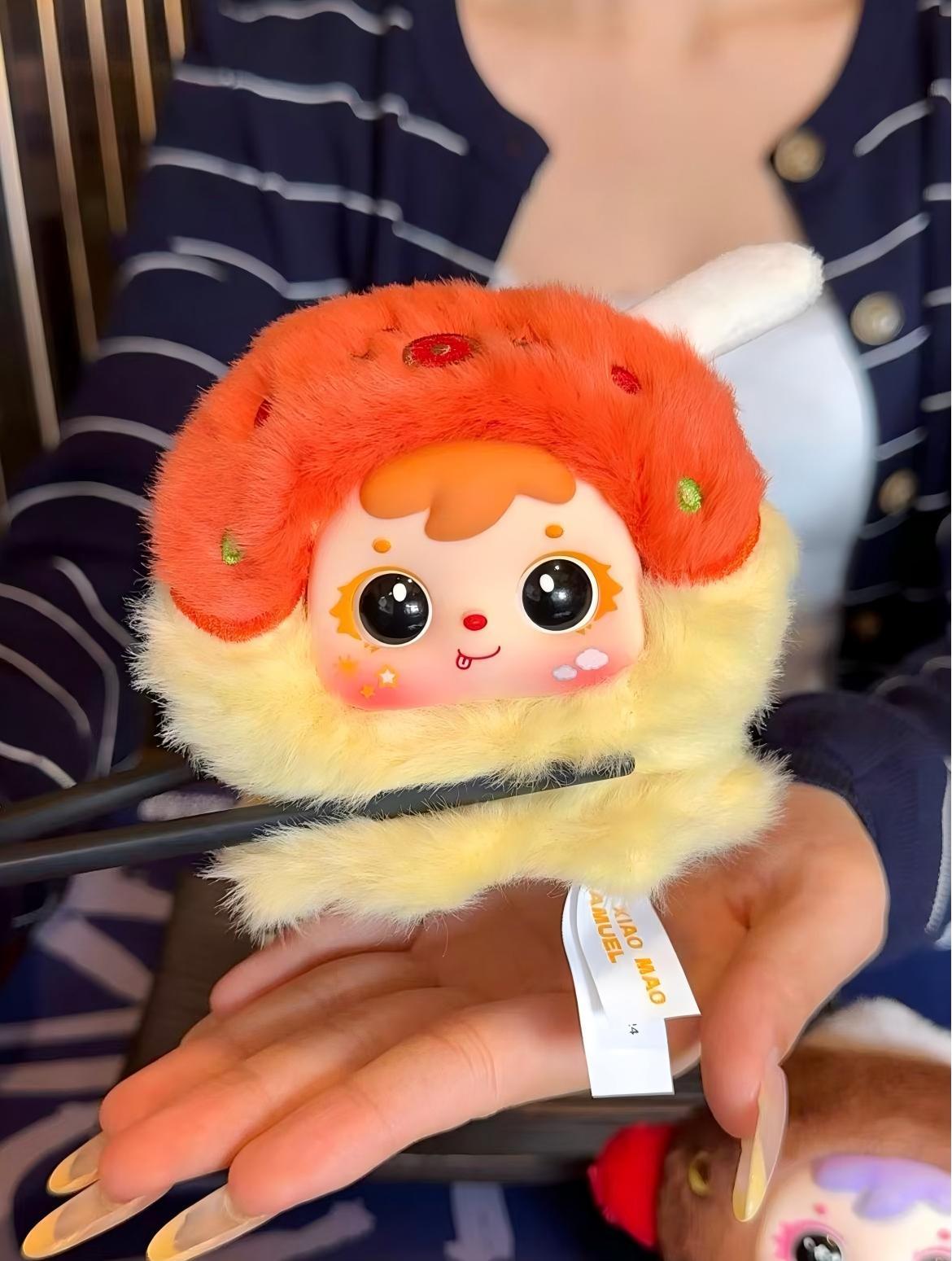 Samuel Fried Shrimp Series Blind Box — Official Authentic Designer Toy, Cute Fried Shrimp Character Design, 6 Regular + 1 Secret, Collectible Desk Display, Christmas & Birthday Gift