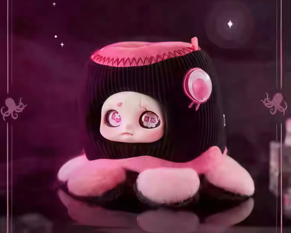 Cino Black Monday Plush Blind Box | Dark-Style Designer Plush Bag Charm | Interchangeable Face & Eye Parts | 6 Regular Designs + 1 Secret