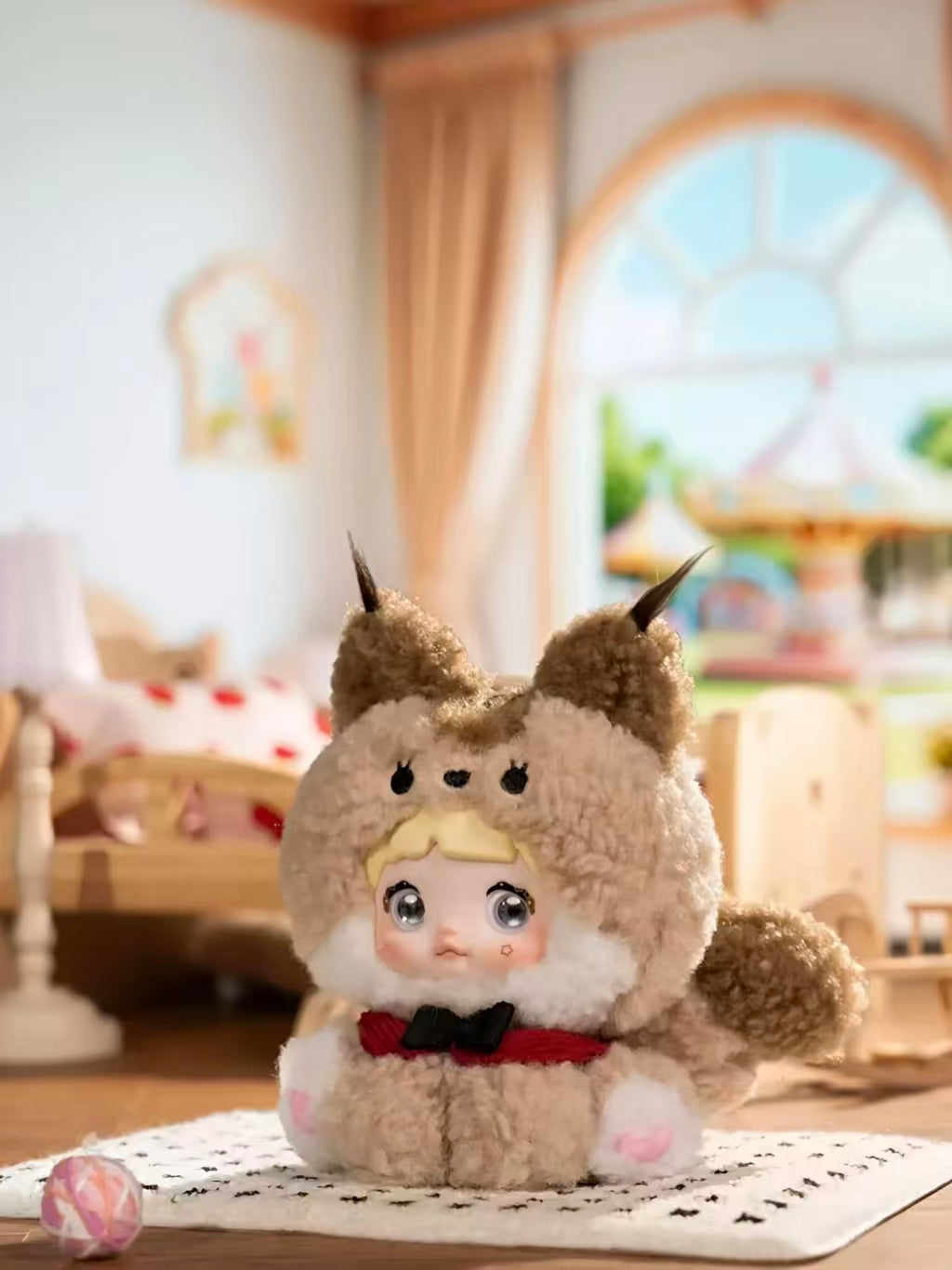 Nommi Sitting Zoo Plush Keychain Blind Box | 14cm Fluffy Mascot with 360° Rotating Eyes, Designer Bag Charm (6 Designs + 1 Secret)