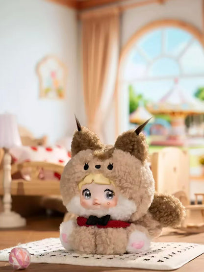 Nommi Sitting Zoo Plush Keychain Blind Box | 14cm Fluffy Mascot with 360° Rotating Eyes, Designer Bag Charm (6 Designs + 1 Secret)