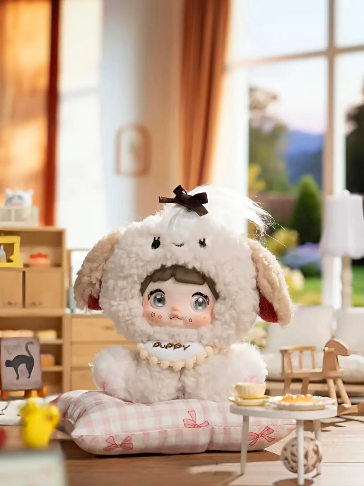 Nommi Sitting Zoo Plush Keychain Blind Box | 14cm Fluffy Mascot with 360° Rotating Eyes, Designer Bag Charm (6 Designs + 1 Secret)