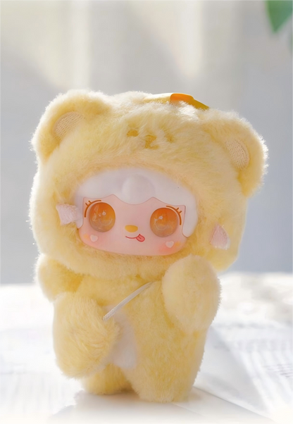 Yooki Bite-Me Bear Plush Blind Box – 10cm Plush Mascot, Random 1 of 8 Designs, Collectible Desk Decor