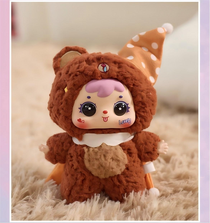 Samuel  Between Dreams Series Blind Box Doll | Animal Pajama Design with Vinyl Face & Plush Fabric | Sparkling Eyes & Dreamy Colors | Sleep-Themed Charm Included | 6 Styles + 1 Secret | Approx. 14cm (1 Random Piece)