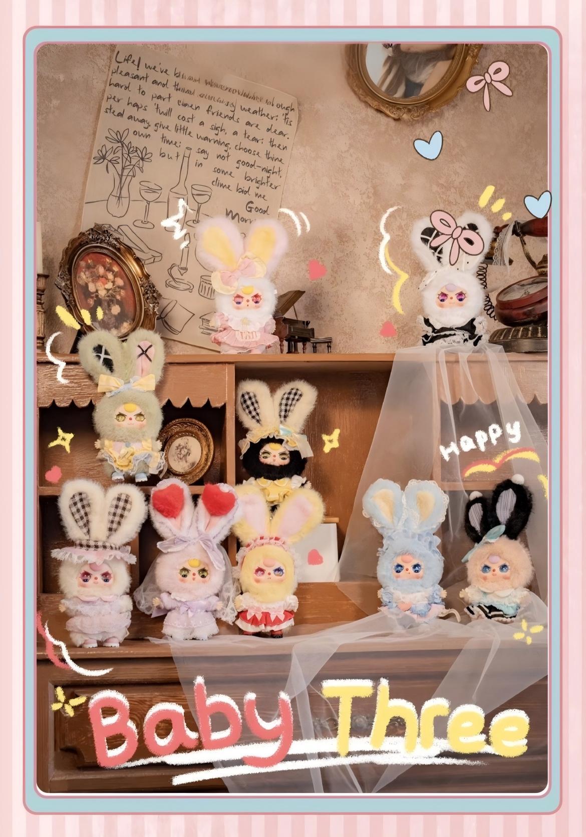 Baby Three “Dream Back to Lolita” Blind Box Art Toy｜Fairytale Bunny Lolita Design Official & Authentic｜Desk Display Collectible｜8 Regular + 1 Secret Random｜Perfect Christmas & Birthday Gift