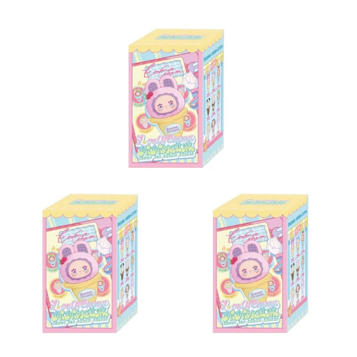 LOVELY EMMA Ice Cream Ball Series Blind Box — Official Authentic Designer Toy, Plush Ice Cream Character, 8 Regular + 1 Secret (1:96), Approx. 12cm, Collectible Desk Display Gift