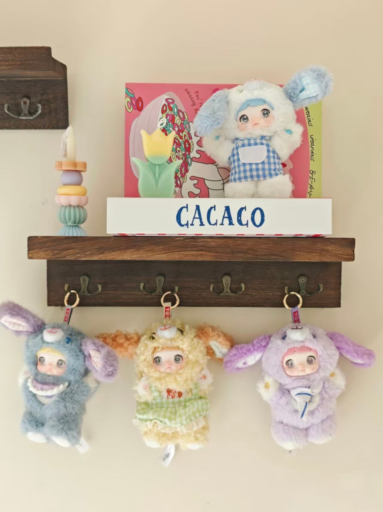 Nommi Puppy Diary Series Plush Mascot & Keychain – Blind Box Collectible Puppy with Interchangeable Eyes