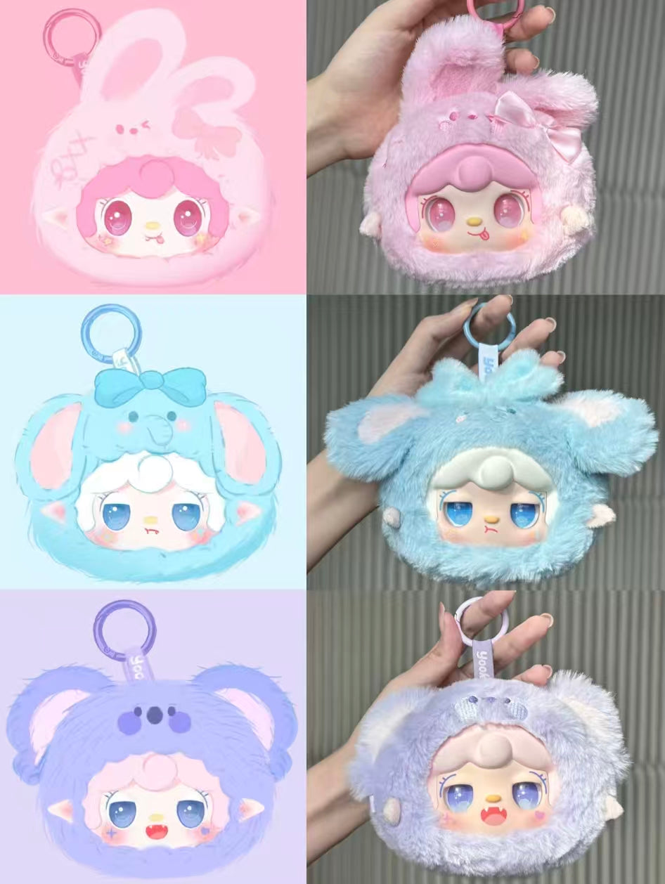 Yooki Menghun Guoguan Plush | Blind Box Collectible Mini Mascots | 9 Designs + Secret & Surprise | Soft & Cute Animal Costume Plush