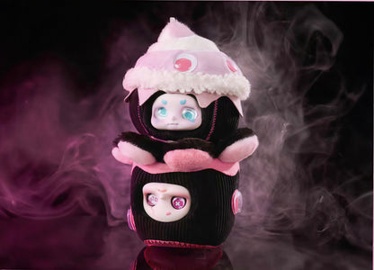 Cino Black Monday Plush Blind Box | Dark-Style Designer Plush Bag Charm | Interchangeable Face & Eye Parts | 6 Regular Designs + 1 Secret