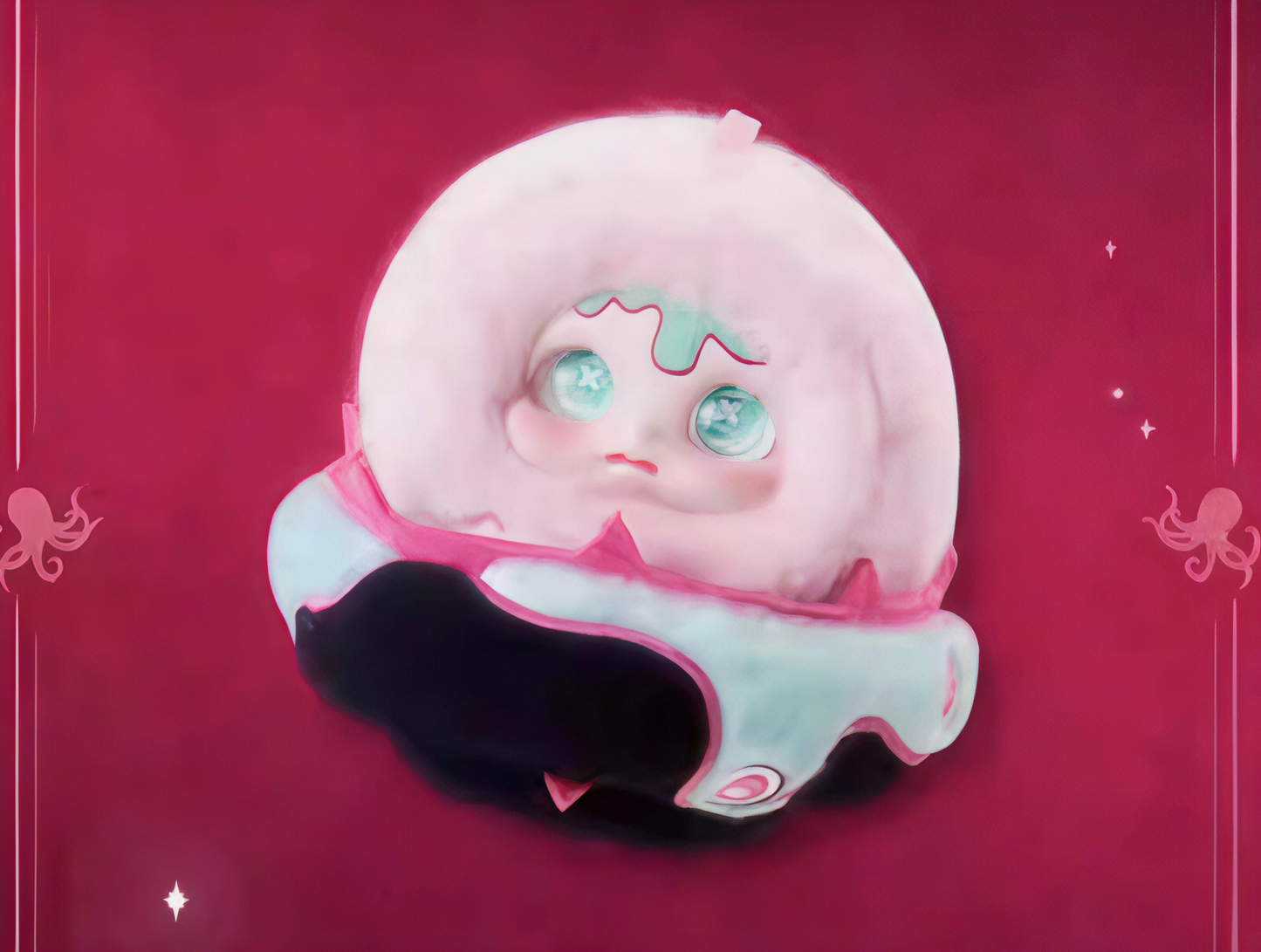 Cino Black Monday Plush Blind Box | Dark-Style Designer Plush Bag Charm | Interchangeable Face & Eye Parts | 6 Regular Designs + 1 Secret