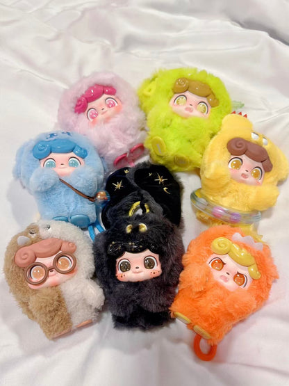 Q.Kid Emotion Monster Plush Keychain Blind Box | Fluffy Plush × PVC Face Cute Mascot | 6 Designs + Secret | Authentic Chinese Designer Toy