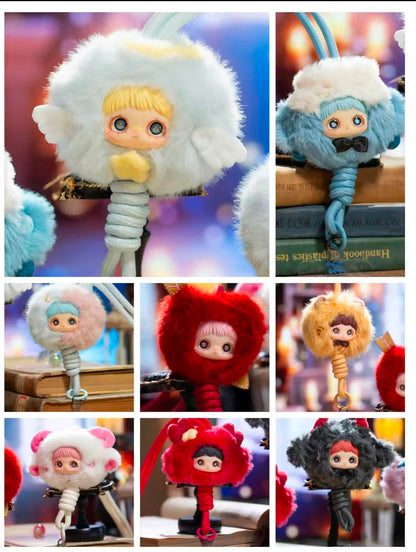 MayMei Zodiac Story Series Plush Strap – Blind Box Collectible Zodiac Mascot, Cute Designer Plush Bag Charm with Adjustable Long Strap