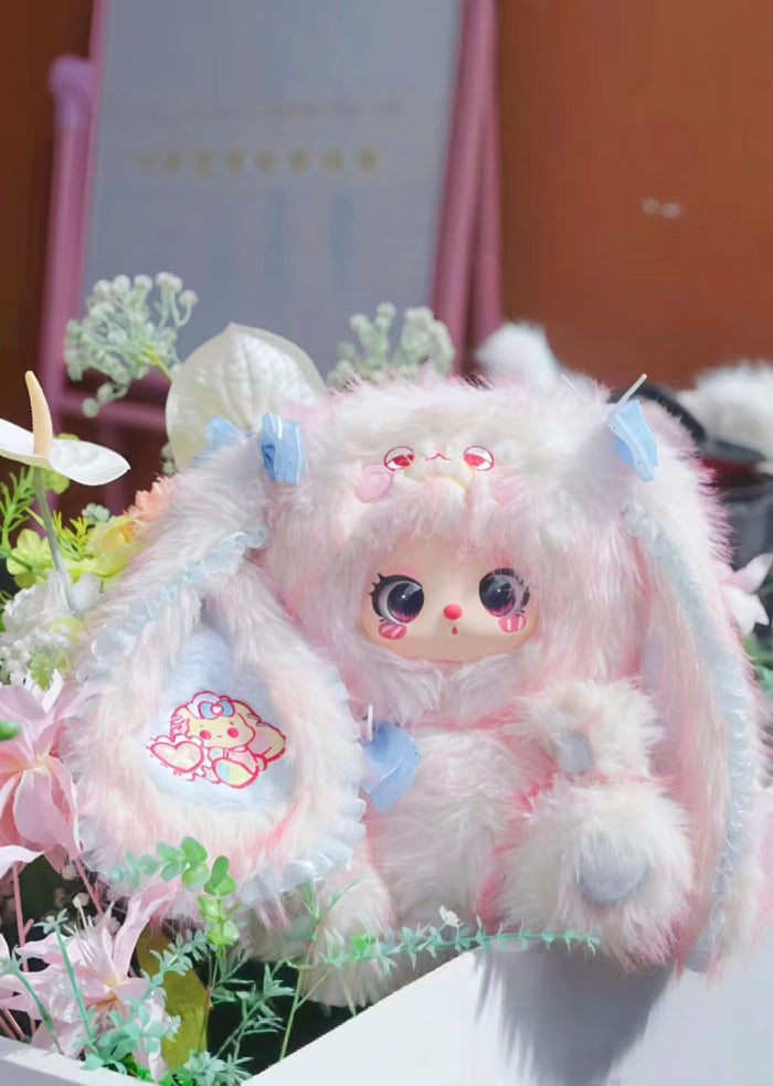 LIILA 600% Large Plush Elephant & Bunny V3 – 36cm Shiny Silver Thread Designer Plush | Blind Box Collectible