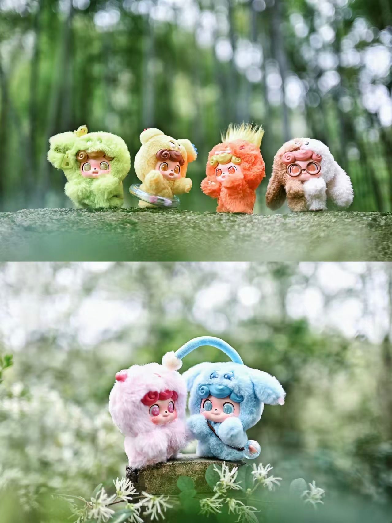 Q.Kid Emotion Monster Plush Keychain Blind Box | Fluffy Plush × PVC Face Cute Mascot | 6 Designs + Secret | Authentic Chinese Designer Toy
