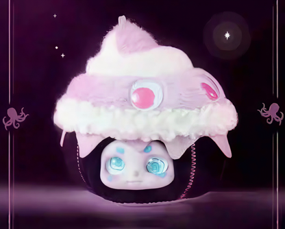 Cino Black Monday Plush Blind Box | Dark-Style Designer Plush Bag Charm | Interchangeable Face & Eye Parts | 6 Regular Designs + 1 Secret