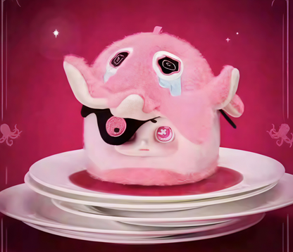 Cino Black Monday Plush Blind Box | Dark-Style Designer Plush Bag Charm | Interchangeable Face & Eye Parts | 6 Regular Designs + 1 Secret