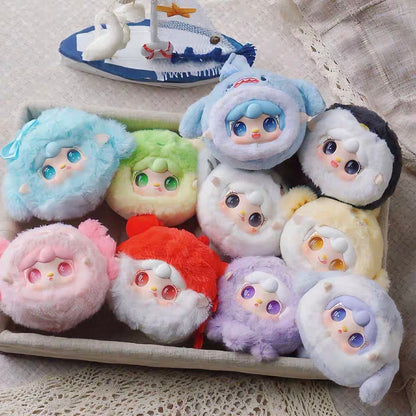 Yooki Ocean Baby Plush Keychain | Blind Box Collectible Mini Mascot | Soft Plush & PVC Face, 10 Characters