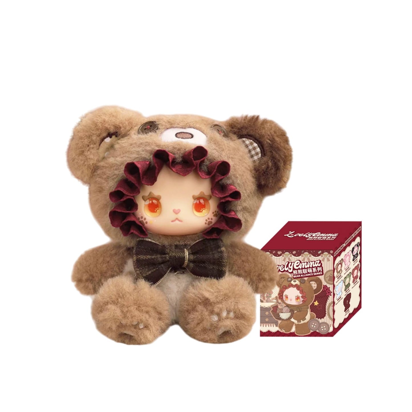 LOVELY EMMA Bear Alliance Series Plush Blind Box, Kawaii Stuffed Bear Mystery Plush with Keychain | Official Authentic Collectible, Vinyl Plush Bag Charms, Birthday & Christmas Gifts