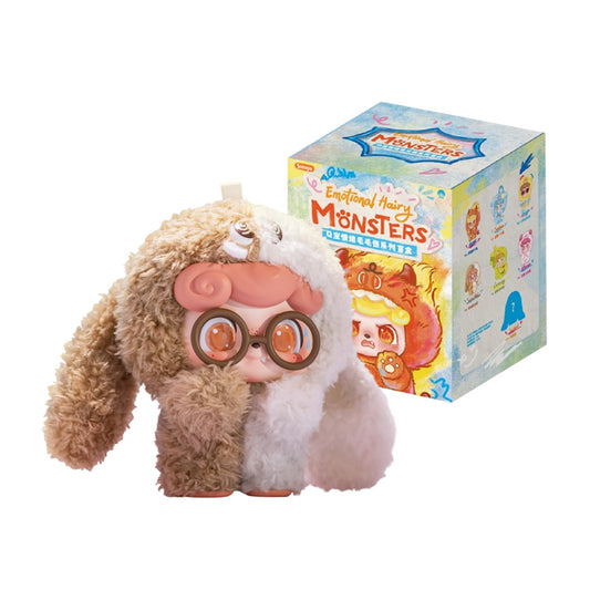 Q.Kid Emotion Monster Plush Keychain Blind Box | Fluffy Plush × PVC Face Cute Mascot | 6 Designs + Secret | Authentic Chinese Designer Toy