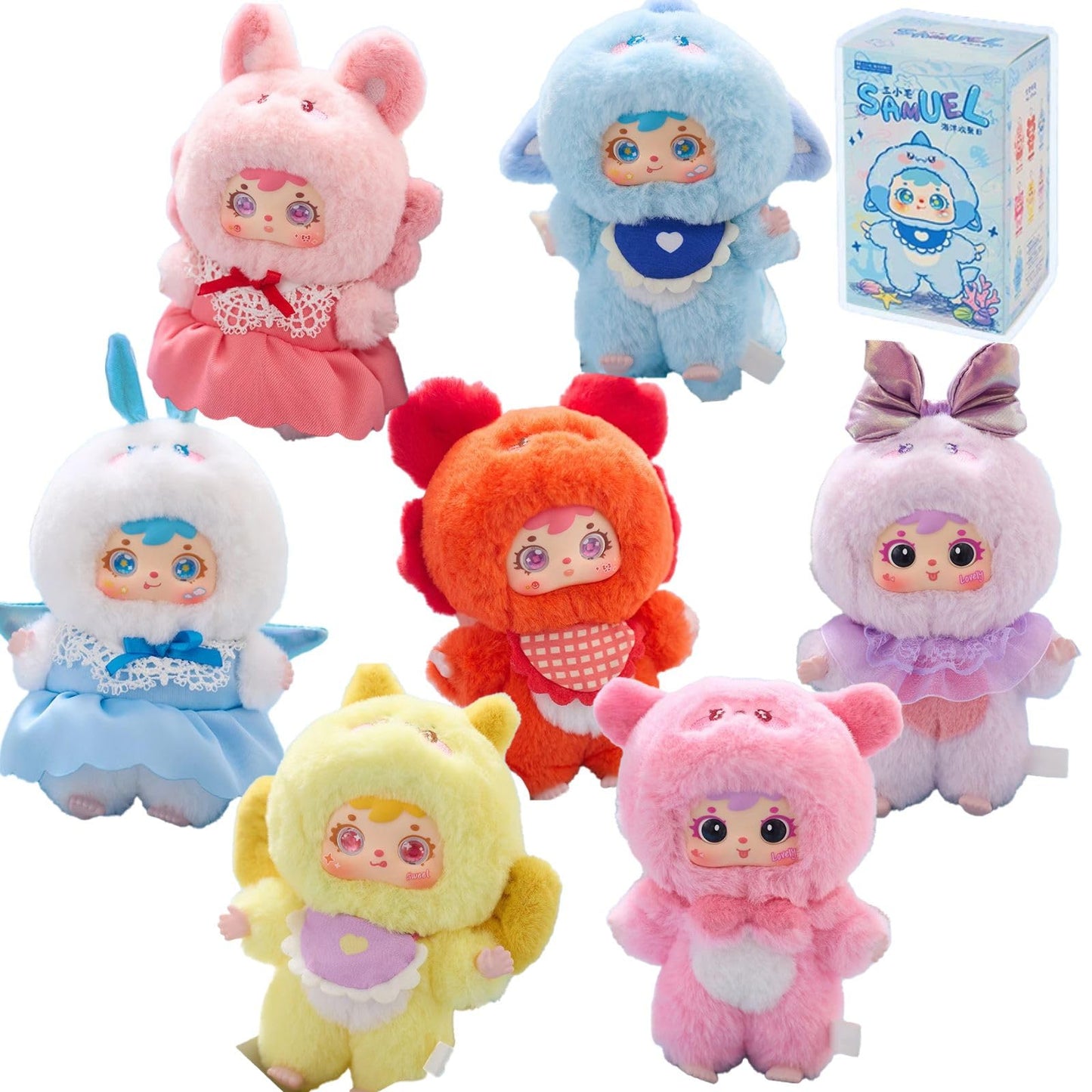 Samuel Sanxiaomao “Ocean Gathering Day” Series Plush Blind Box Figure｜Official Authentic｜Approx. 15cm｜Ocean-Themed Cute Design｜6 Regular + 1 Secret｜Christmas & Birthday Gift · Collectible · Desk Display
