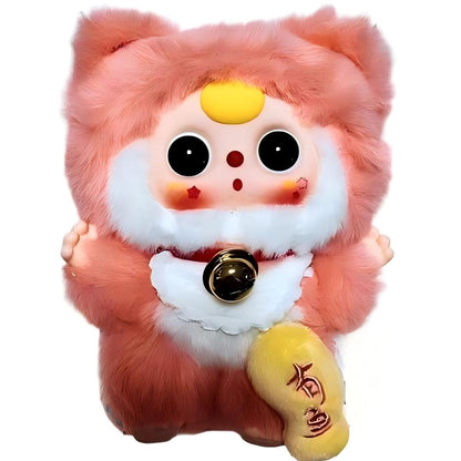 Baby three Billionaire Cat Plush Keychain Blind Box | 17cm Soft Doll with Bell, Moving Eyes & Light Scent | Vinyl & Plush Mixed Materials | Anime-Style Character | 6 Designs + 1 Secret | Perfect for Birthday Gifts