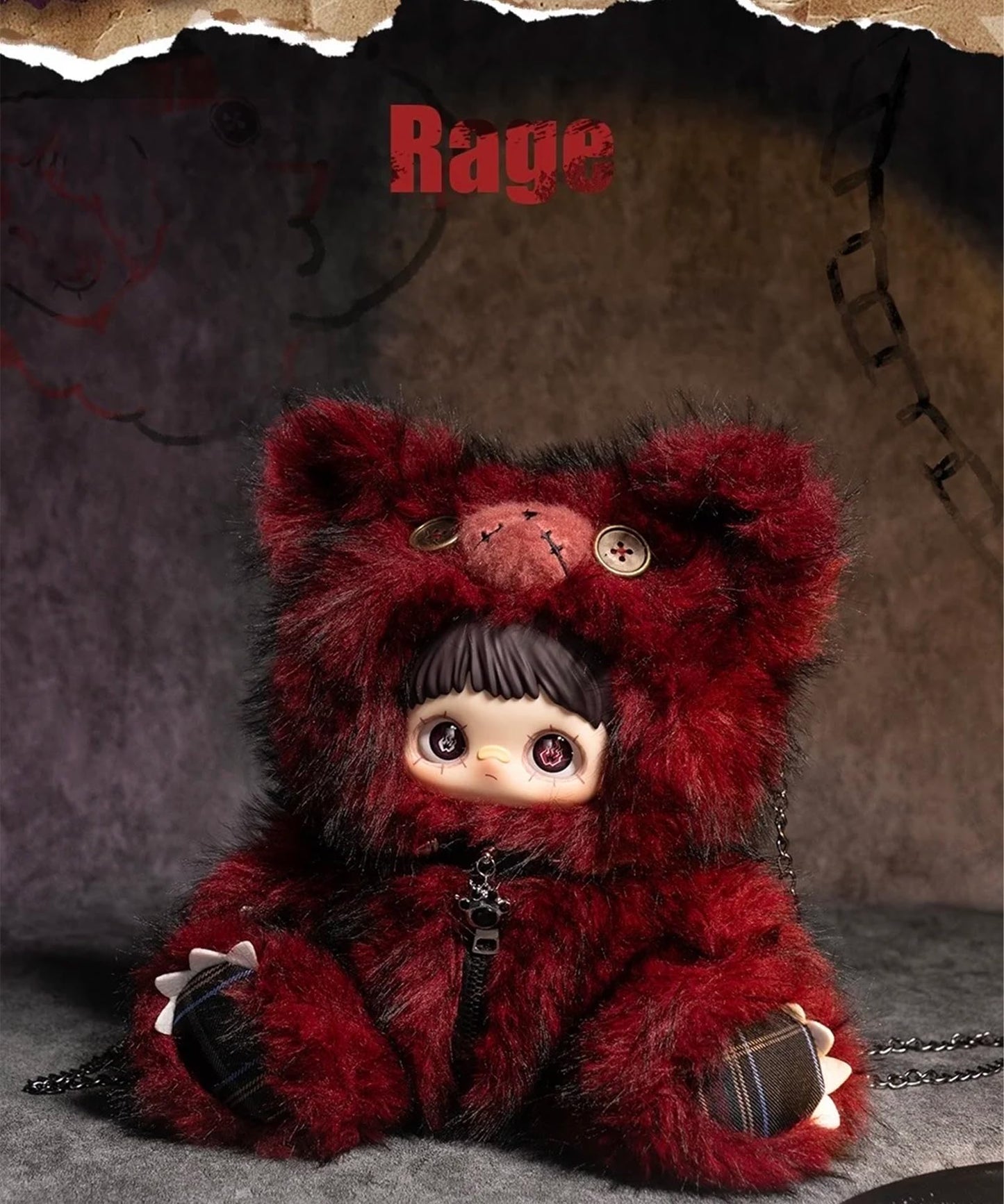 Maymei Rebel Bear Series Blind Box Dark Rebellious Bear Characters · Emotion-Themed Designer Toy · Official Edition (6 Designs + 1 Secret) · Blind Box Collectible · Christmas & Birthday Gift · Desk Display