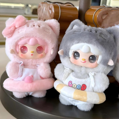 Yooki Meow Summer Party Plush Blind Box – 12cm Cat-Ear Plush Mascot, Random 1 Design, Collectible Decor