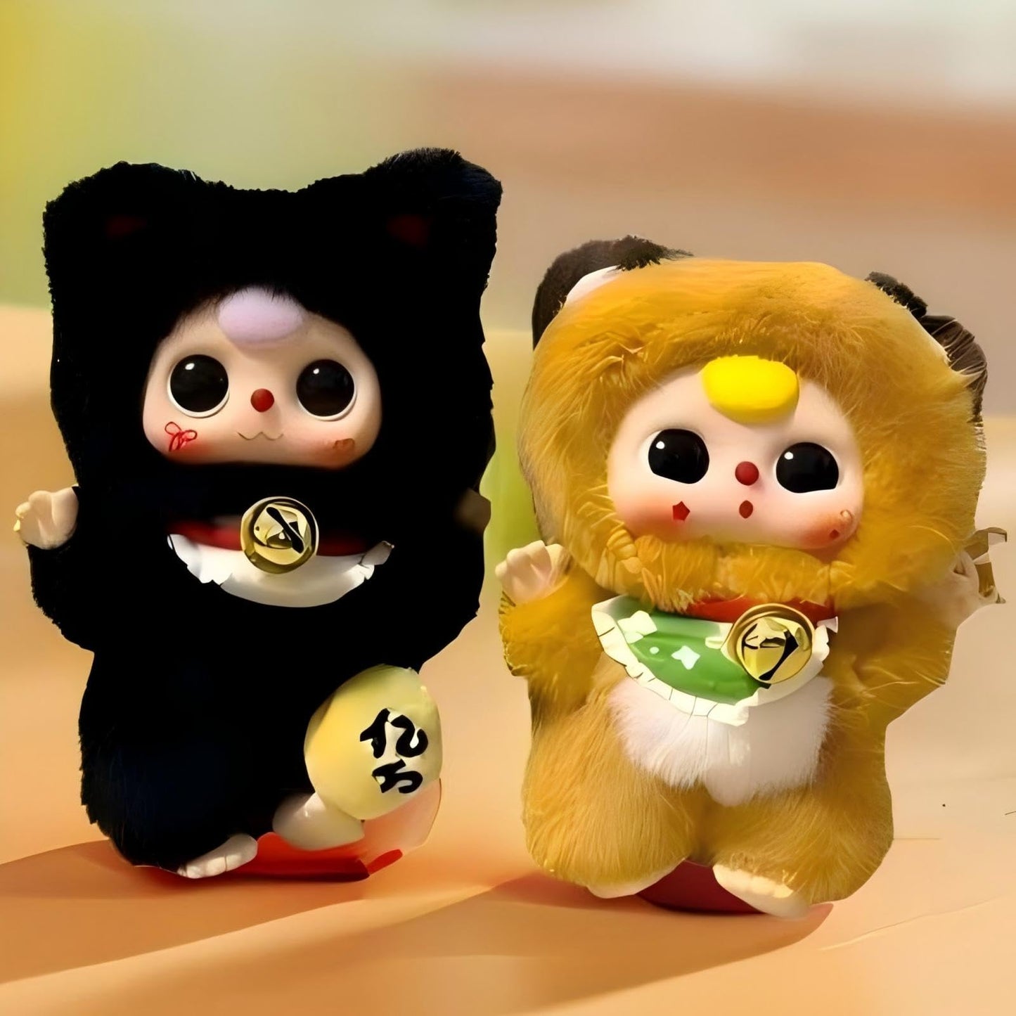 Baby three Billionaire Cat Plush Keychain Blind Box | 17cm Soft Doll with Bell, Moving Eyes & Light Scent | Vinyl & Plush Mixed Materials | Anime-Style Character | 6 Designs + 1 Secret | Perfect for Birthday Gifts