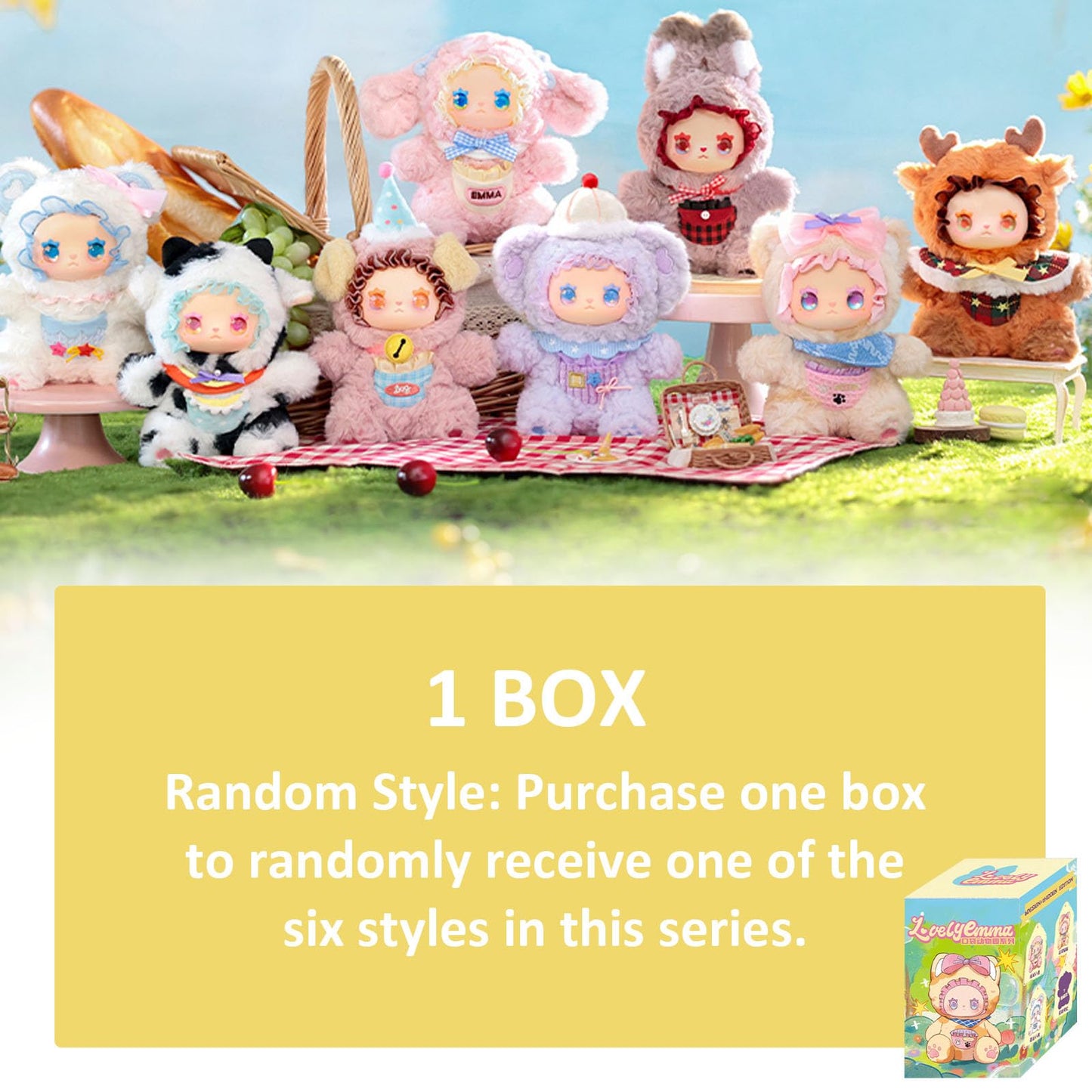 LOVELY EMMA Pocket Zoo Series Plush Doll Blind Box Figures, 6.7'' Cute Stuffed Animal Blind Plush | Official Authentic, 1 of 6 Random Styles, Collectible Plushies, Birthday & Christmas Gifts, Desktop Decor