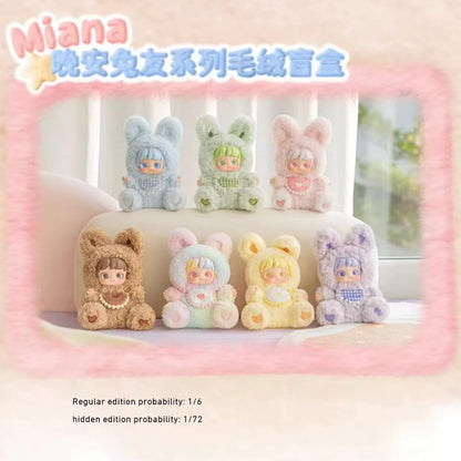Miana Night Bunny Series Official Designer Soft Vinyl Blind Box Galaxy Eyes Dopamine Colors Poseable Hands Fluffy Long-Ear Healing Collectible Figure 7 Designs Including Secret Edition