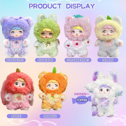 Nommi "Interesting Fruit" Series｜Official Plush Doll｜Fruit x Animal Design, Fine Embroidery, Luxury Plush｜Rotating Eyes for Expression Change｜Blind Box/Full Set｜Perfect for Birthday/Christmas Gifts (Random 1)