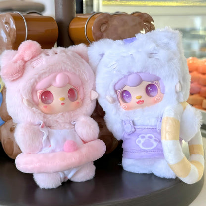 Yooki Meow Summer Party Plush Blind Box – 12cm Cat-Ear Plush Mascot, Random 1 Design, Collectible Decor