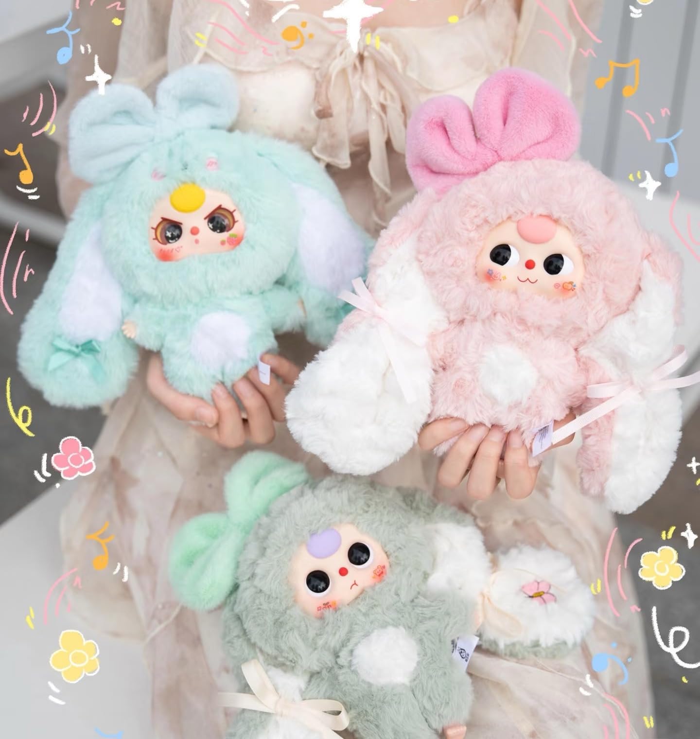 Baby Three “Bunny Return” Series Official Plush Blind Box｜17–18 cm Soft Fuzzy Bunny Design｜Desk Display & Collectible Art Toy｜11 Regular + 1 Secret Random｜Perfect Christmas & Birthday Gift