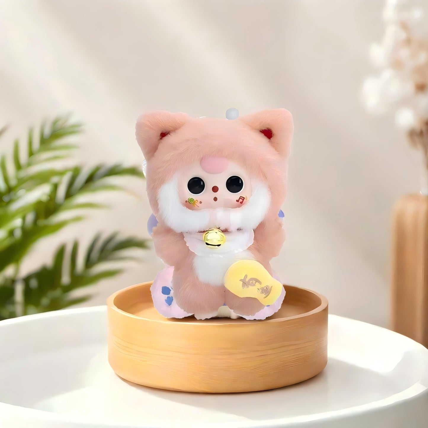 Baby three Billionaire Cat Plush Keychain Blind Box | 17cm Soft Doll with Bell, Moving Eyes & Light Scent | Vinyl & Plush Mixed Materials | Anime-Style Character | 6 Designs + 1 Secret | Perfect for Birthday Gifts