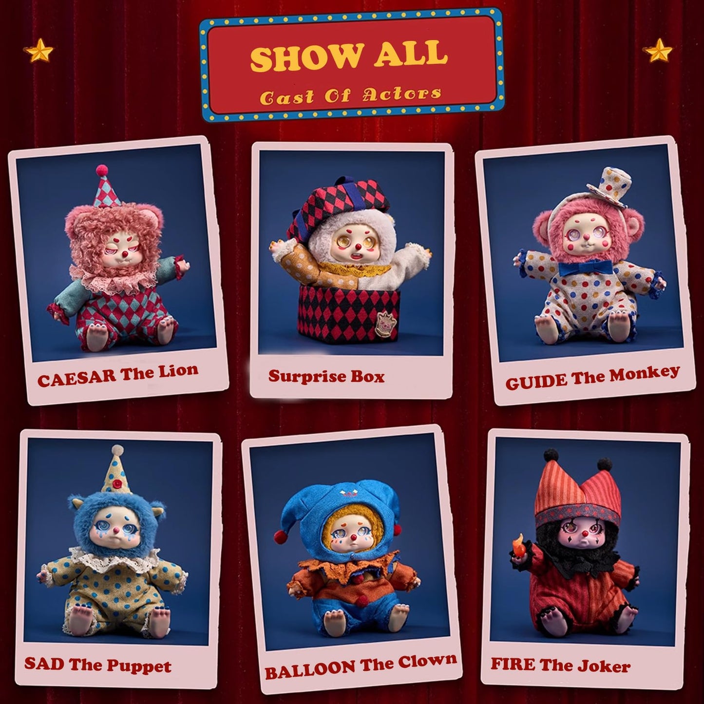 Cino Dream Tour Circus Series Blind Box Plush Doll – Kawaii Creepy Clown Mystery Collectible Toy