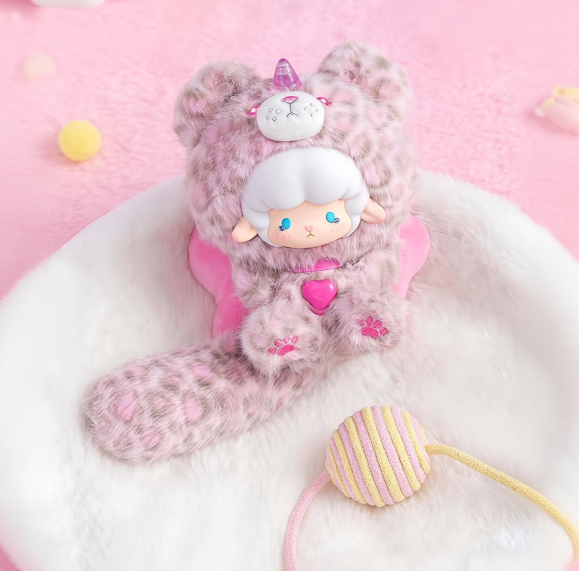 Curly Sheep Big Tail Animal Friends Series Blind Box Collectible Figures | Cute Animal Characters with Fluffy Big Tail Design | 9 Regular + 1 Secret | Official Authentic | Birthday & Christmas Gift Desktop Decor