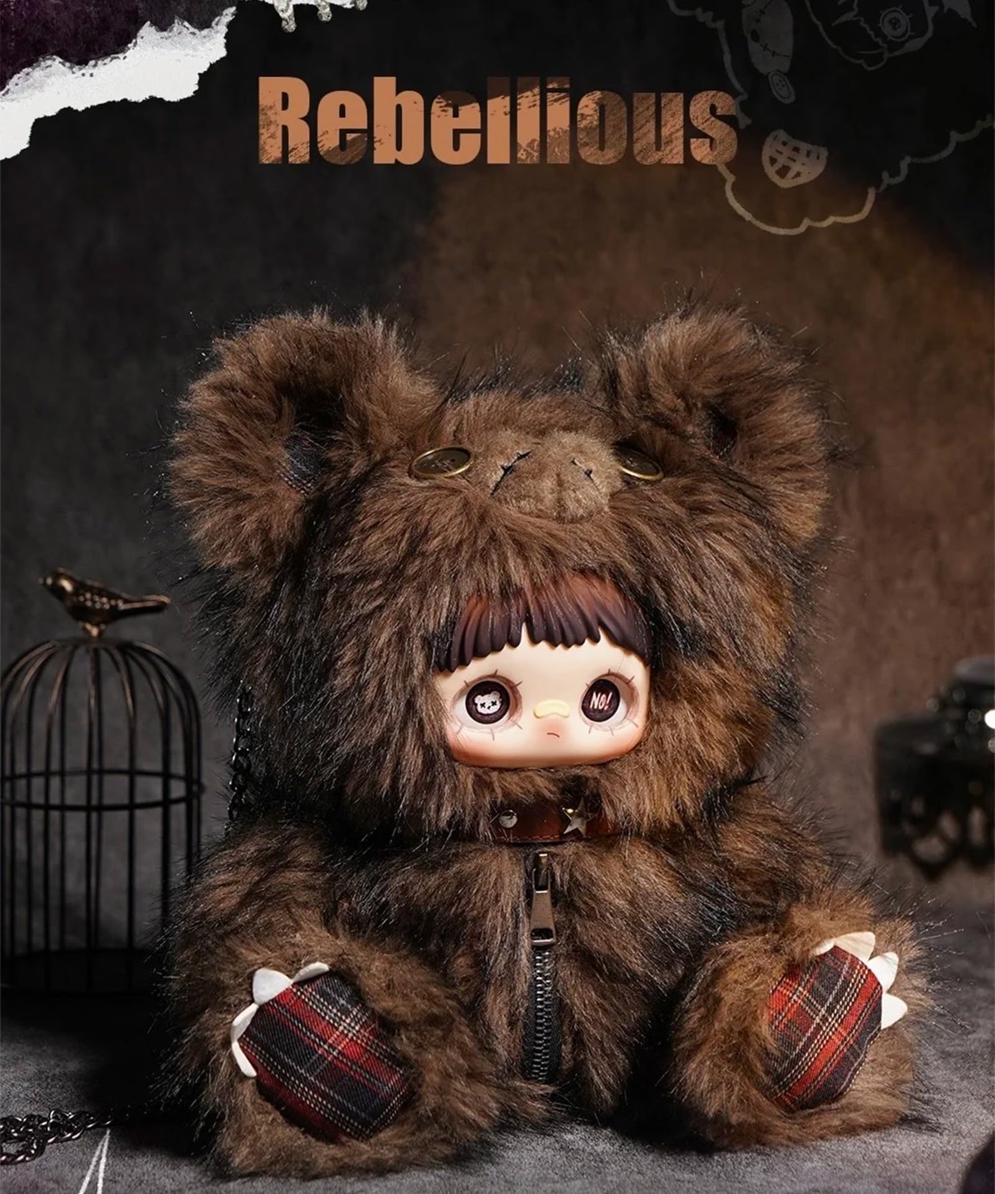 Maymei Rebel Bear Series Blind Box Dark Rebellious Bear Characters · Emotion-Themed Designer Toy · Official Edition (6 Designs + 1 Secret) · Blind Box Collectible · Christmas & Birthday Gift · Desk Display