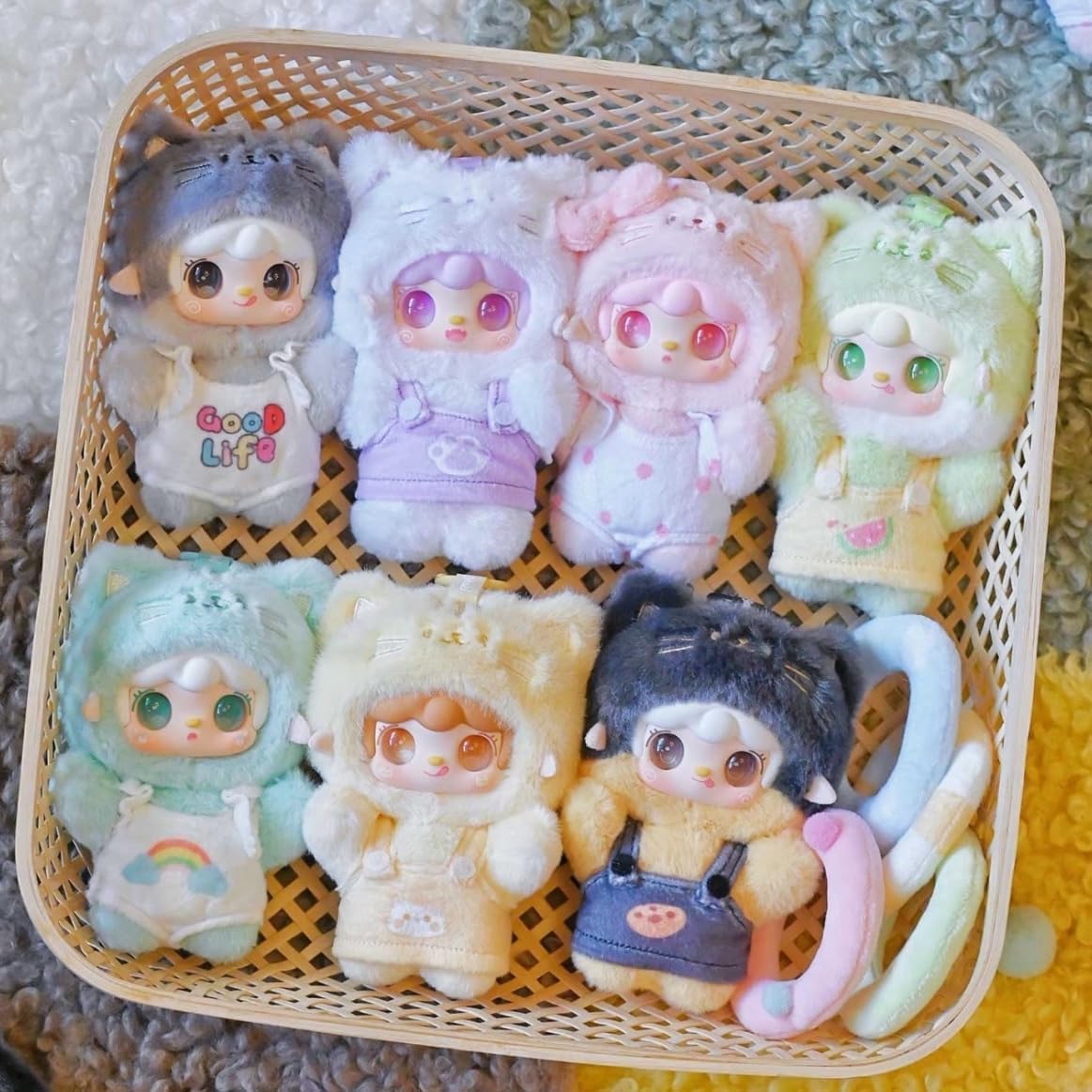 Yooki Meow Summer Party Plush Blind Box – 12cm Cat-Ear Plush Mascot, Random 1 Design, Collectible Decor