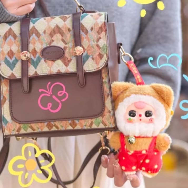 Baby three Billionaire Cat Plush Keychain Blind Box | 17cm Soft Doll with Bell, Moving Eyes & Light Scent | Vinyl & Plush Mixed Materials | Anime-Style Character | 6 Designs + 1 Secret | Perfect for Birthday Gifts