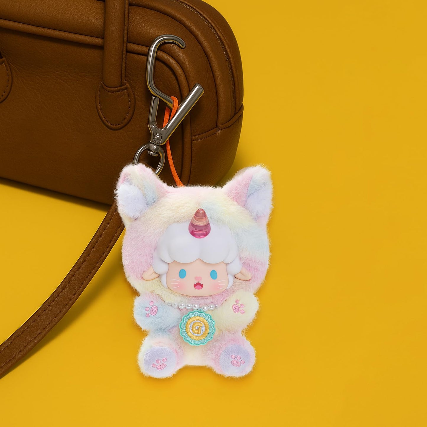 JuanJuan Sheep Meow Diary Candy House Blind Box | Fluffy Plush Keychain Charm with 3D Face | Random 1pc | 14–15cm | 8 Regular + 1 Secret | Official Genuine Collectible Desk Decor Christmas/Birthday Gift