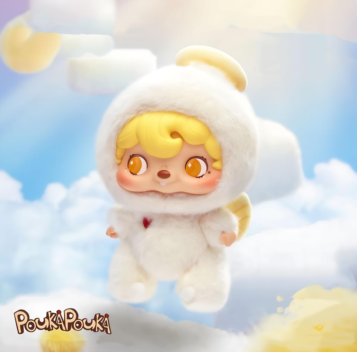 Pouka Pouka Mascot Series Plush Blind Box | Labubu-Inspired Plush-Style Design, Fluffy Healing Mascot Doll | Random 1 Figure from 6 Regular + 1 Secret (Approx. 16cm / PVC + Polyester Material)
